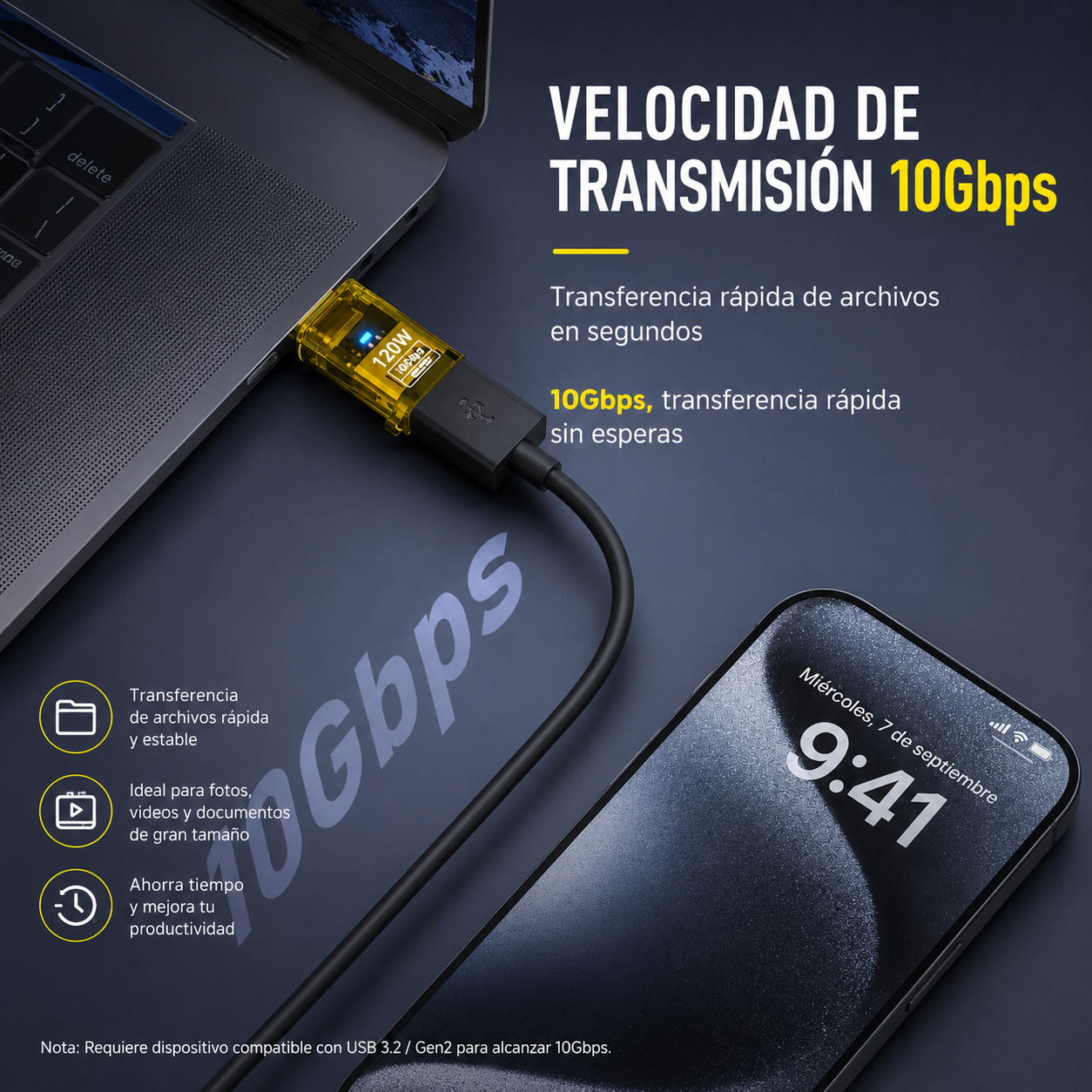 Mini Adaptador Tipo C a USB 3.0