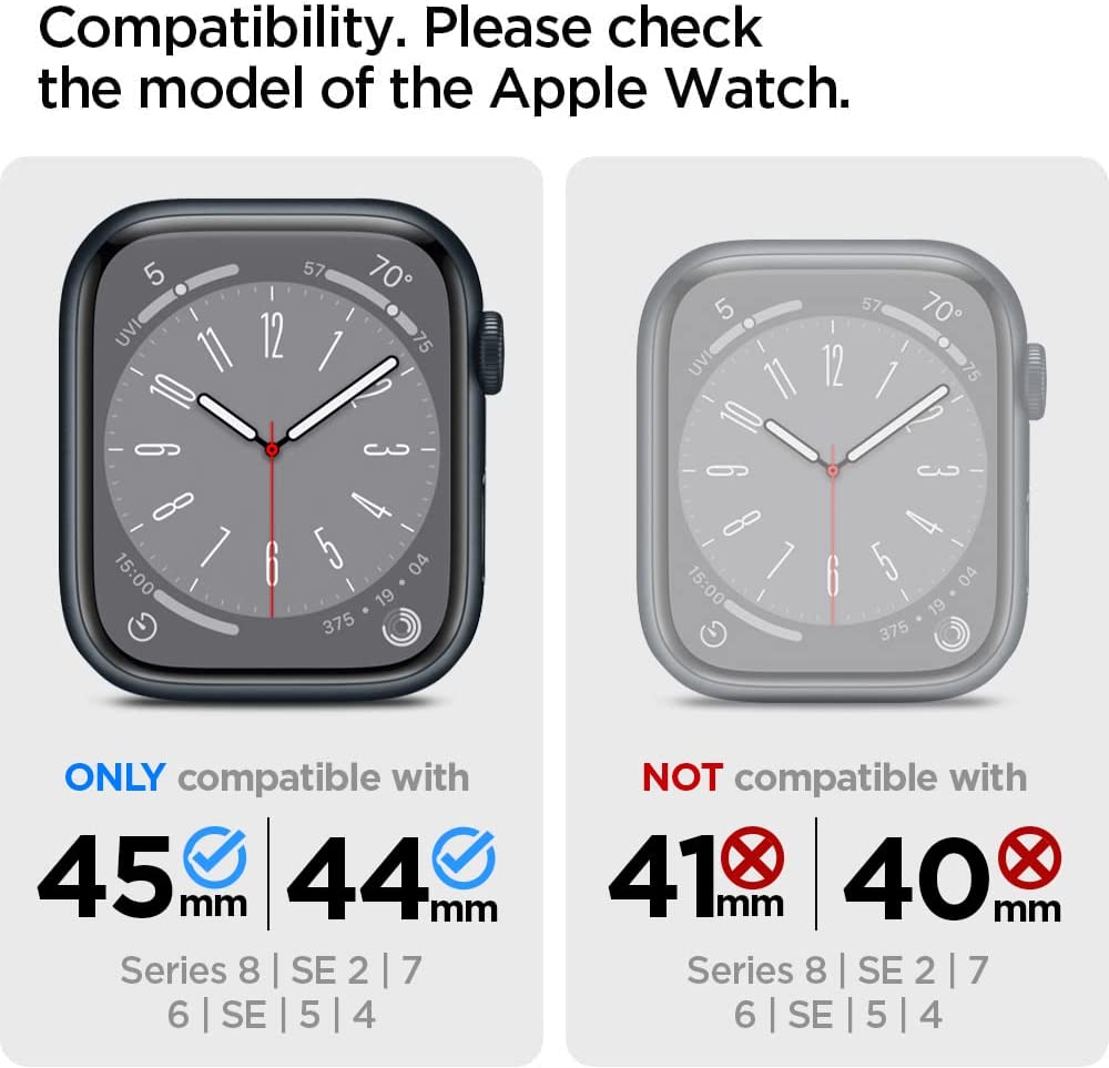 las medidas compatibles con el Case Rugged Apple Watch de spigen