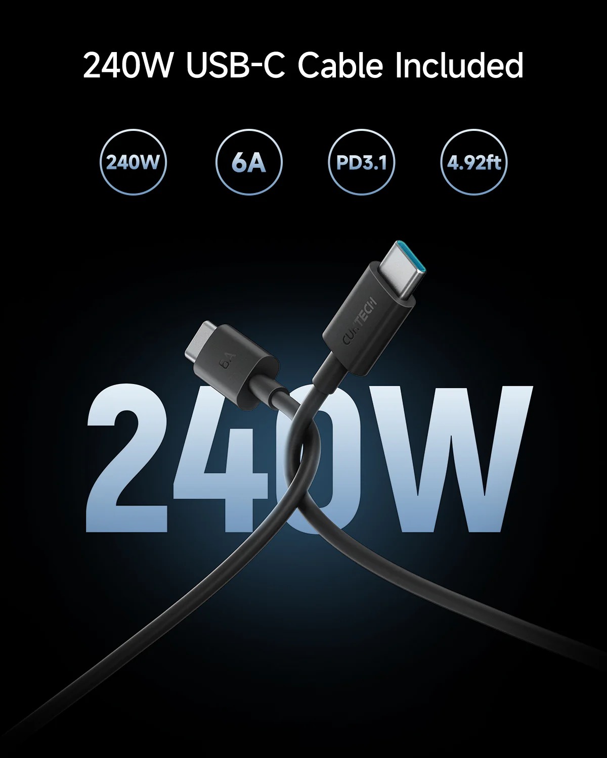 CUKTECH 15 CARGADOR USB-C 140W PD3.1 GAN BLOQUE DE CARGA RÁPIDA 4 PUERTOS PARA LAPTOP