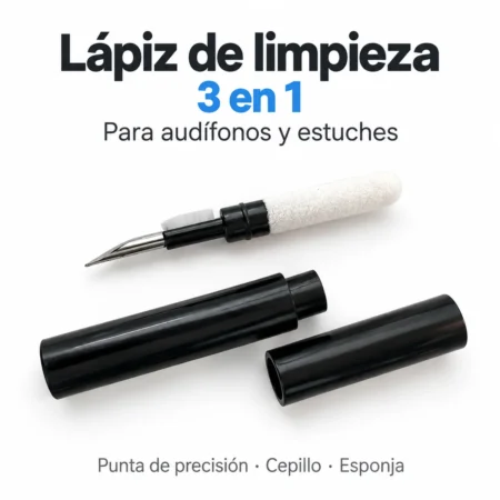 Lápiz de limpieza 3 en 1 para AirPods con punta de precisión, cepillo y esponja