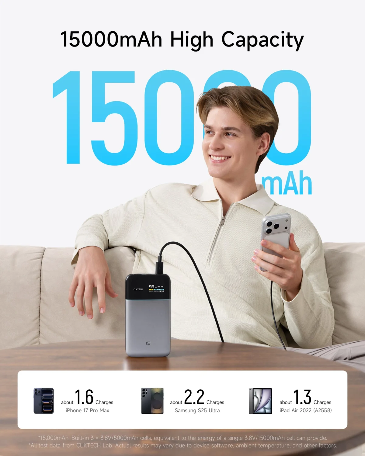 CUKTECH 15 Air capacidad de 15000mAh